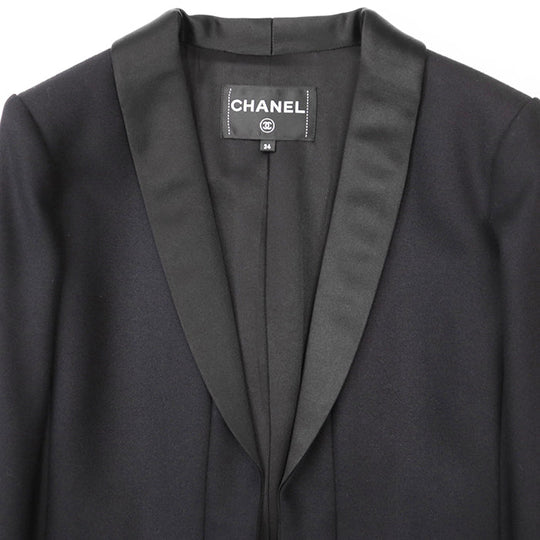 CHANEL Other outerwear [Outer material] 100% wool [Lining] 100% silk Dark Navy, Black P59363 Women 34 Used Authentic
