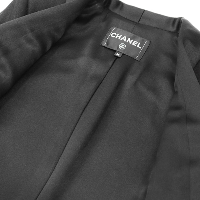 CHANEL Other outerwear [Outer material] 100% wool [Lining] 100% silk Dark Navy, Black P59363 Women 34 Used Authentic