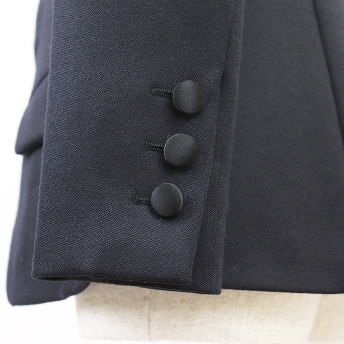 CHANEL Other outerwear [Outer material] 100% wool [Lining] 100% silk Dark Navy, Black P59363 Women 34 Used Authentic