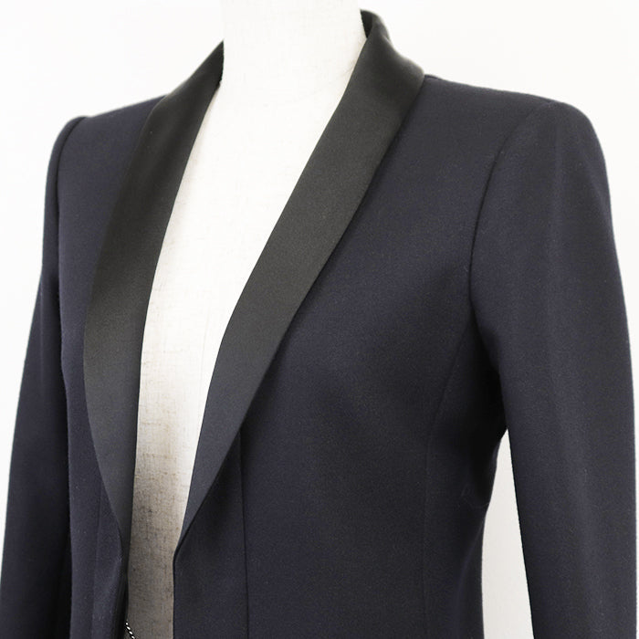 CHANEL Other outerwear [Outer material] 100% wool [Lining] 100% silk Dark Navy, Black P59363 Women 34 Used Authentic