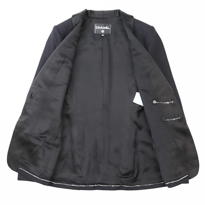 CHANEL Other outerwear [Outer material] 100% wool [Lining] 100% silk Dark Navy, Black P59363 Women 34 Used Authentic