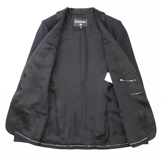 CHANEL Other outerwear [Outer material] 100% wool [Lining] 100% silk Dark Navy, Black P59363 Women 34 Used Authentic