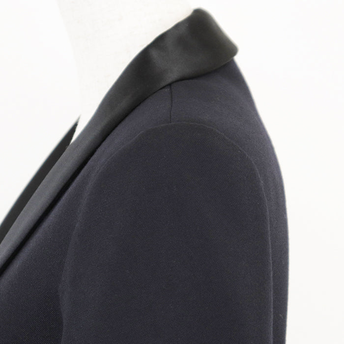 CHANEL Other outerwear [Outer material] 100% wool [Lining] 100% silk Dark Navy, Black P59363 Women 34 Used Authentic