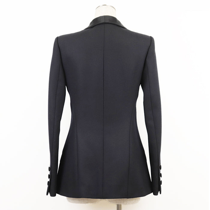 CHANEL Other outerwear [Outer material] 100% wool [Lining] 100% silk Dark Navy, Black P59363 Women 34 Used Authentic