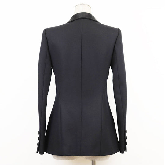 CHANEL Other outerwear [Outer material] 100% wool [Lining] 100% silk Dark Navy, Black P59363 Women 34 Used Authentic