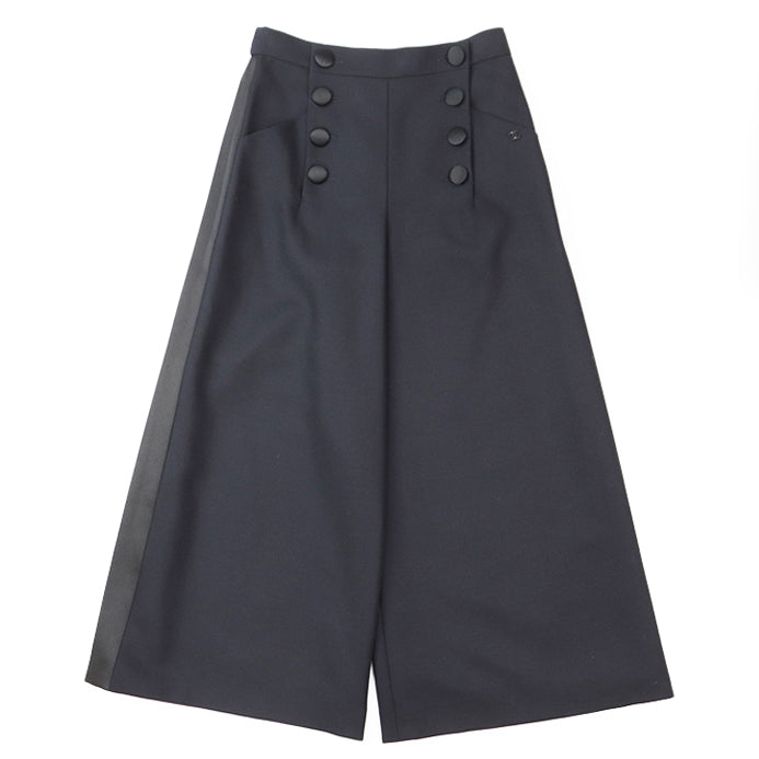 CHANEL Pants [Outer material] 100% wool [Lining] 100% silk Dark Navy, Black P59405 Women 38 Used Authentic