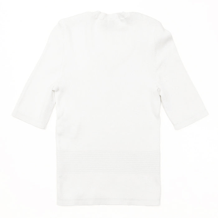 CHANEL knit 85% cotton, 15% polyester white 21P P70497 Women 36 Used Authentic