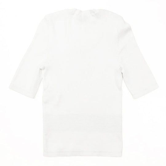 CHANEL knit 85% cotton, 15% polyester white 21P P70497 Women 36 Used Authentic
