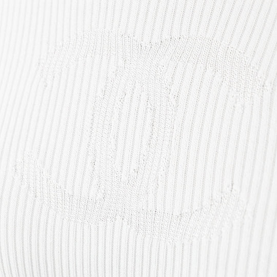 CHANEL knit 85% cotton, 15% polyester white 21P P70497 Women 36 Used Authentic