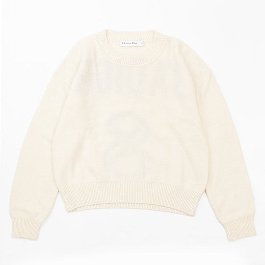 Christian Dior knit Cashmere 100% Ivory Women 36 Used Authentic