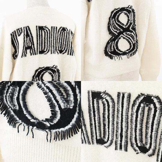 Christian Dior knit Cashmere 100% Ivory Women 36 Used Authentic