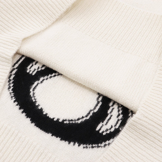 Christian Dior knit Cashmere 100% Ivory Women 36 Used Authentic