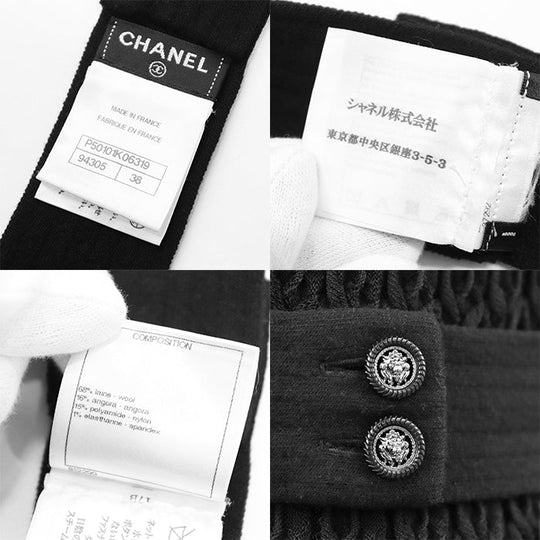 CHANEL one piece 68% wool, 16% angora black P50101 Women 38 Used Authentic