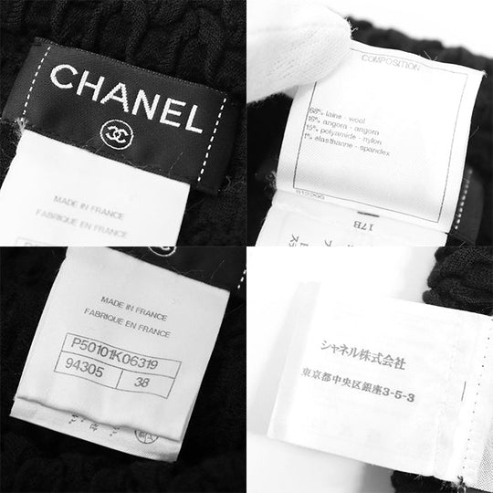 CHANEL one piece 68% wool, 16% angora black P50101 Women 38 Used Authentic