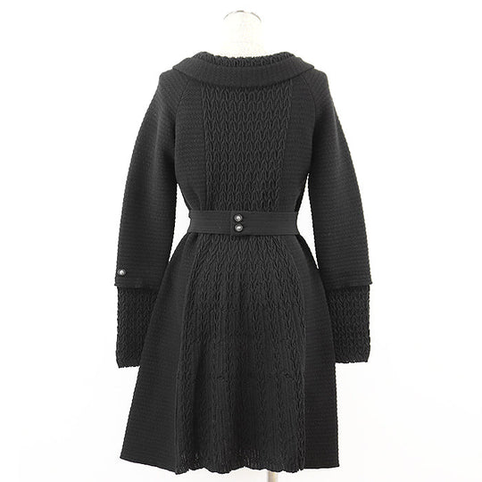 CHANEL one piece 68% wool, 16% angora black P50101 Women 38 Used Authentic
