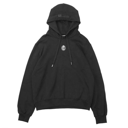 DOLCE&GABBANA Hoodie 100% cotton, embroidered part: 80% cotton, 10% viscose, 5% polyester, 5% polyurethane [Rib] 95% cotton, 5% elastane black G9PZ9Z/G7WXY mens 54 Used Authentic