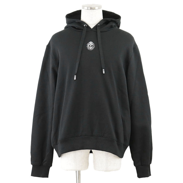 DOLCE&GABBANA Hoodie 100% cotton, embroidered part: 80% cotton, 10% viscose, 5% polyester, 5% polyurethane [Rib] 95% cotton, 5% elastane black G9PZ9Z/G7WXY mens 54 Used Authentic