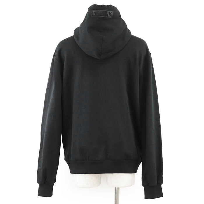 DOLCE&GABBANA Hoodie 100% cotton, embroidered part: 80% cotton, 10% viscose, 5% polyester, 5% polyurethane [Rib] 95% cotton, 5% elastane black G9PZ9Z/G7WXY mens 54 Used Authentic