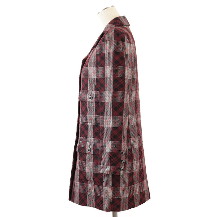 CHANEL Other outerwear [Outer material] 52% viscose, 48% nylon [Lining] 100% silk, 82% silk Burgundy Black Women 36 Used Authentic