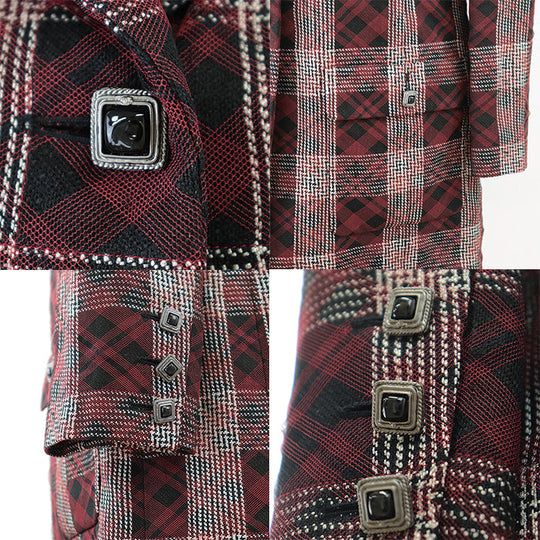 CHANEL Other outerwear [Outer material] 52% viscose, 48% nylon [Lining] 100% silk, 82% silk Burgundy Black Women 36 Used Authentic