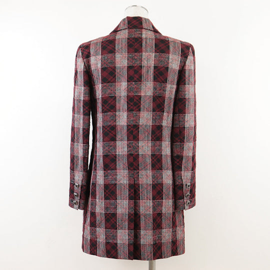 CHANEL Other outerwear [Outer material] 52% viscose, 48% nylon [Lining] 100% silk, 82% silk Burgundy Black Women 36 Used Authentic