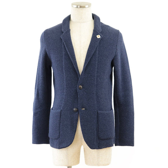 LARDINI tailored jacket alpaca Navy S