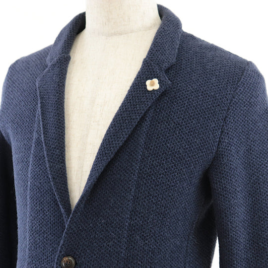 LARDINI tailored jacket alpaca Navy S