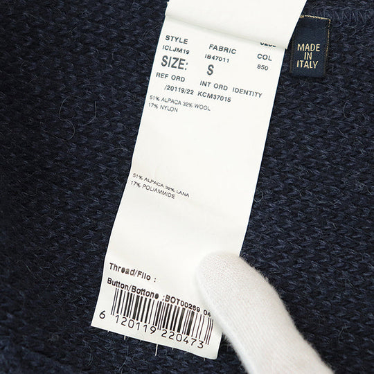 LARDINI tailored jacket alpaca Navy S