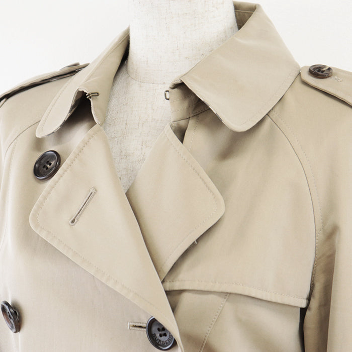 BURBERRY LONDON trench coat [Outer material] 100% cotton [Lining] Cotton % [Leather part] Cowhide % beige FRS72-240-51 Women 38 Used Authentic