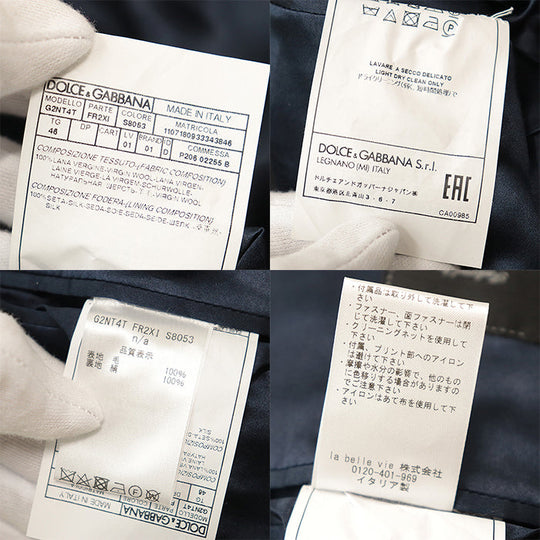 DOLCE&GABBANA Other outerwear [Outer material] 100% wool [Lining] 100% silk Navy G2NT4T FR2XI S8053 mens 46 Used Authentic