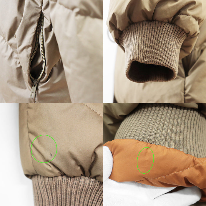HERMES Down jacket Filling: 55% cashmere, 45% polyester; Outer: 100% polyester; Lining: 100% polyester; Filling: 90% down, 10% feather; Rib: 100% wool; Other fabric: 57% rayon, 43% polyester Light Brown, Orange Women 36 Used Authentic