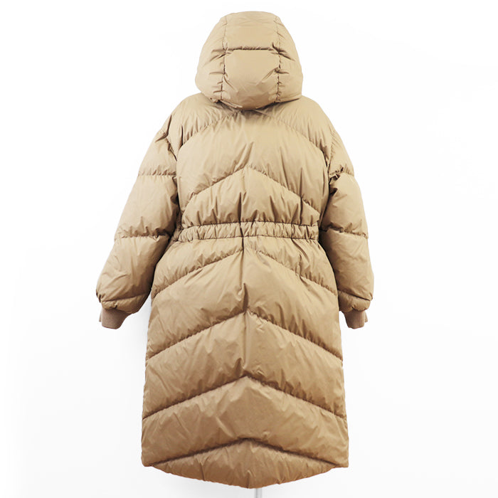 HERMES Down jacket Filling: 55% cashmere, 45% polyester; Outer: 100% polyester; Lining: 100% polyester; Filling: 90% down, 10% feather; Rib: 100% wool; Other fabric: 57% rayon, 43% polyester Light Brown, Orange Women 36 Used Authentic