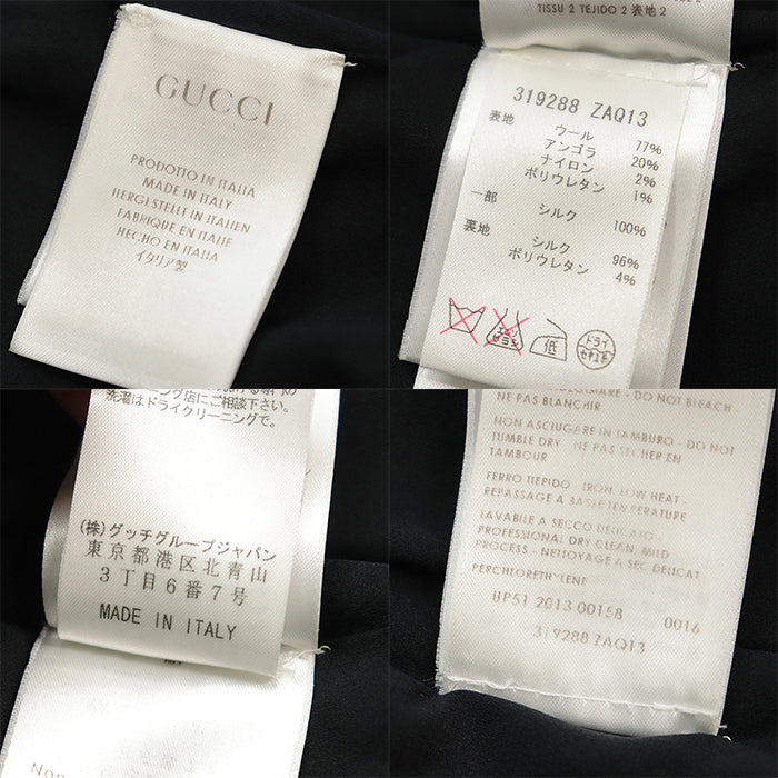 GUCCI one piece [Outer fabric] 77% wool, 20% angora [Lining] 96% silk, 4% polyurethane [Other fabric] Silk% Gray black 319288 ZAQ13 Women 38 Used Authentic