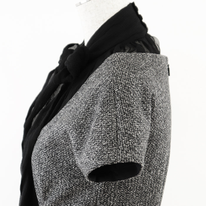 GUCCI one piece [Outer fabric] 77% wool, 20% angora [Lining] 96% silk, 4% polyurethane [Other fabric] Silk% Gray black 319288 ZAQ13 Women 38 Used Authentic