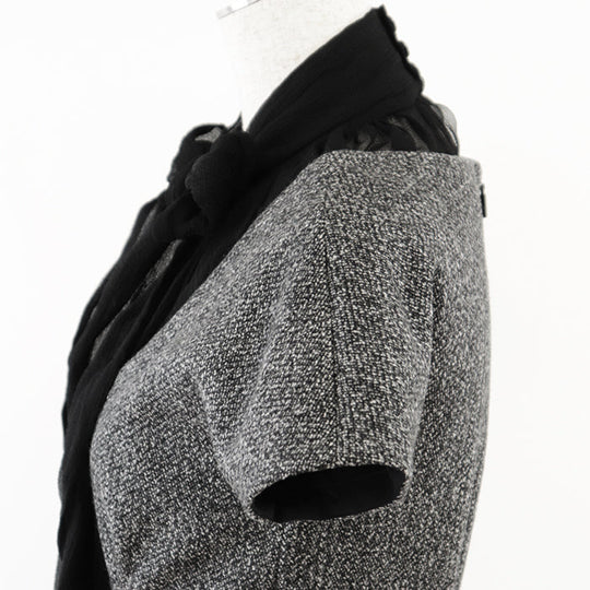 GUCCI one piece [Outer fabric] 77% wool, 20% angora [Lining] 96% silk, 4% polyurethane [Other fabric] Silk% Gray black 319288 ZAQ13 Women 38 Used Authentic