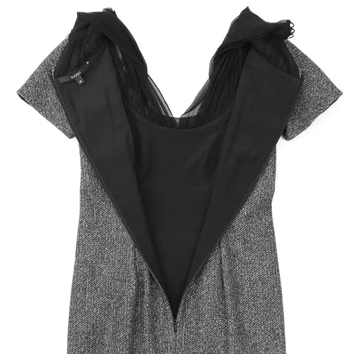 GUCCI one piece [Outer fabric] 77% wool, 20% angora [Lining] 96% silk, 4% polyurethane [Other fabric] Silk% Gray black 319288 ZAQ13 Women 38 Used Authentic