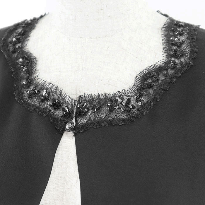 CHANEL tops 100% silk black 08C P32260 Women 38 Used Authentic