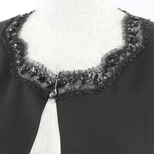 CHANEL tops 100% silk black 08C P32260 Women 38 Used Authentic