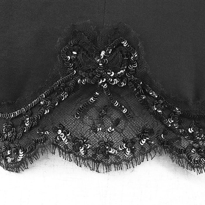 CHANEL tops 100% silk black 08C P32260 Women 38 Used Authentic
