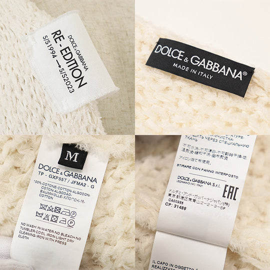 DOLCE&GABBANA cardigan [Outer material] 100% cotton Ivory mens M Used Authentic