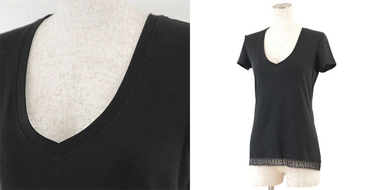 CHANEL Cut 100% cotton, hem (lace part): 87% cotton, 13% polyester [other fabric] 100% cotton black Women 36 Used Authentic
