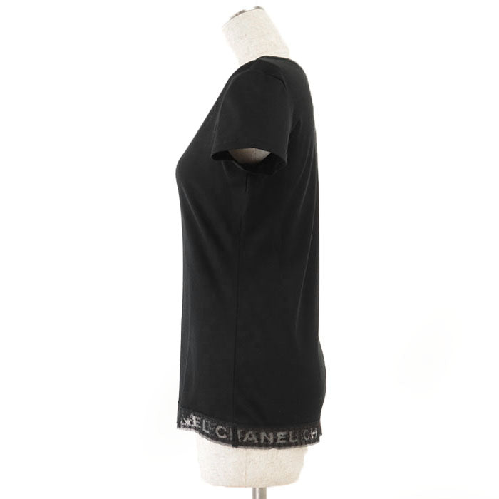 CHANEL Cut 100% cotton, hem (lace part): 87% cotton, 13% polyester [other fabric] 100% cotton black Women 36 Used Authentic