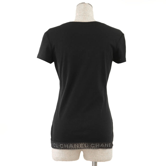 CHANEL Cut 100% cotton, hem (lace part): 87% cotton, 13% polyester [other fabric] 100% cotton black Women 36 Used Authentic