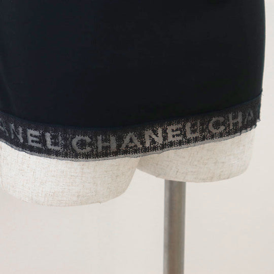 CHANEL Cut 100% cotton, hem (lace part): 87% cotton, 13% polyester [other fabric] 100% cotton black Women 36 Used Authentic