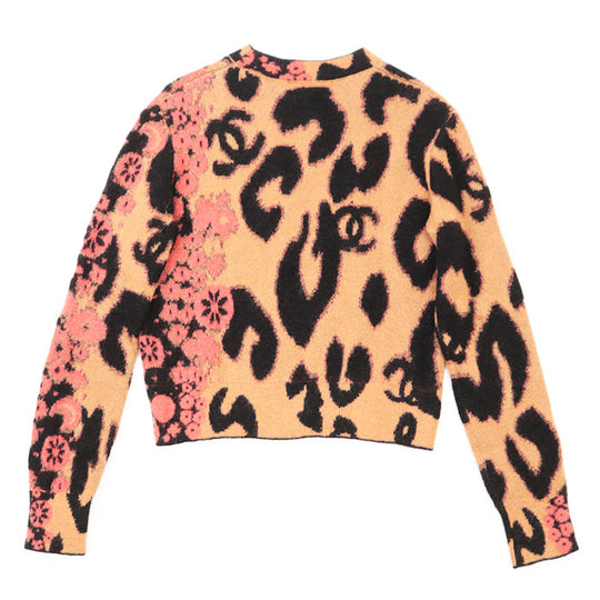 CHANEL knit 43% cashmere, 32% mohair Copper, Black Women 36 Used Authentic