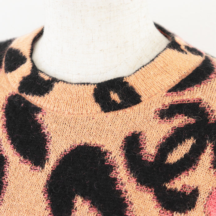 CHANEL knit 43% cashmere, 32% mohair Copper, Black Women 36 Used Authentic