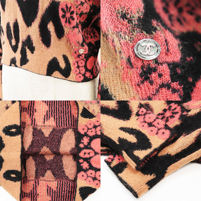 CHANEL knit 43% cashmere, 32% mohair Copper, Black Women 36 Used Authentic