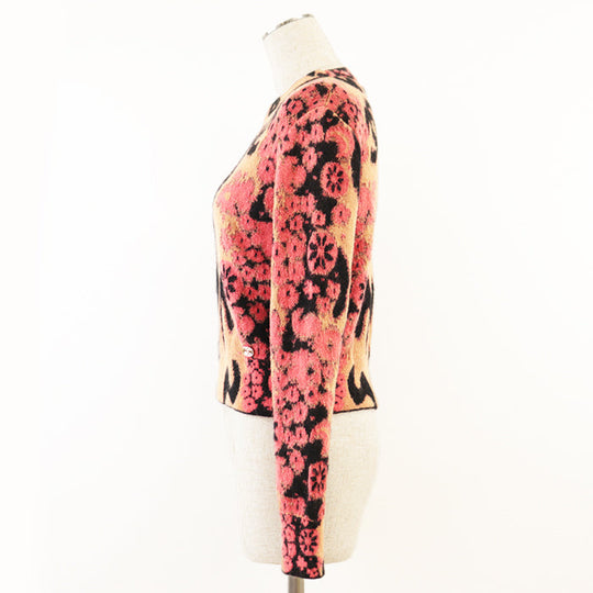 CHANEL knit 43% cashmere, 32% mohair Copper, Black Women 36 Used Authentic