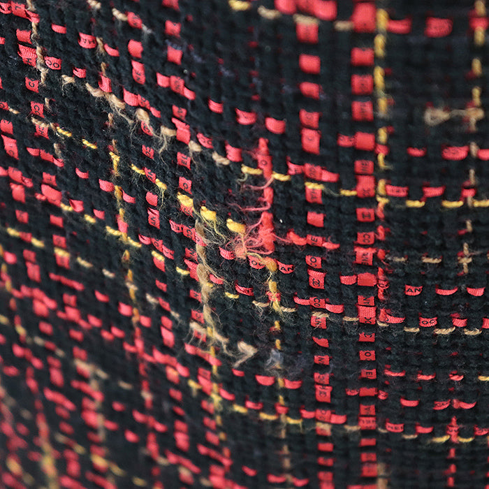 CHANEL skirt [Outer material] 43% cotton, 22% wool [Lining] 100% silk Black Red Mustard Women 36 Used Authentic