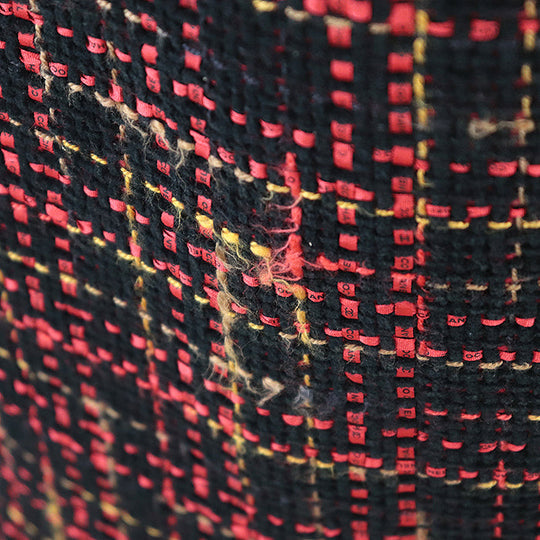 CHANEL skirt [Outer material] 43% cotton, 22% wool [Lining] 100% silk Black Red Mustard Women 36 Used Authentic